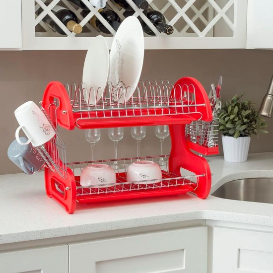 Shop quality Home Basics 2-Tier Plastic Dish Drainer- Red in Kenya from vituzote.com Shop in-store or online and get countrywide delivery!