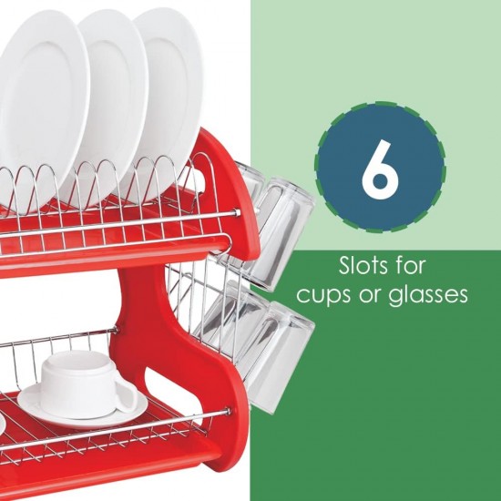 Shop quality Home Basics 2-Tier Plastic Dish Drainer- Red in Kenya from vituzote.com Shop in-store or online and get countrywide delivery!