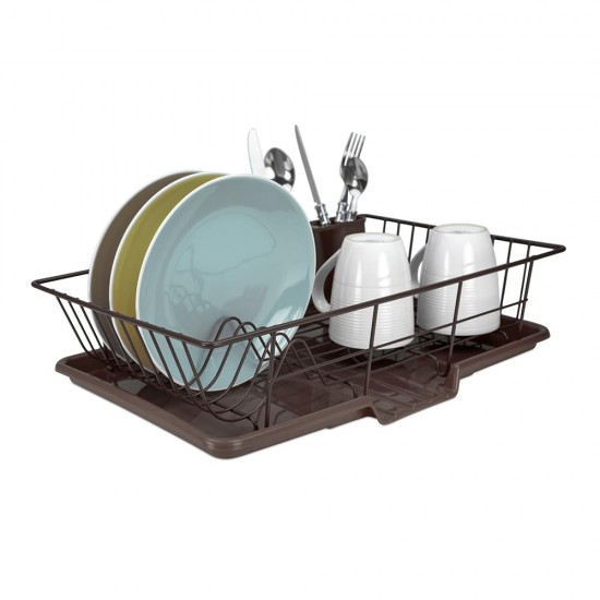 Shop quality Home Basics 3 Piece Rust-Resistant Vinyl Dish Drainer with Self-Draining Drip Tray, Brown in Kenya from vituzote.com Shop in-store or online and get countrywide delivery!