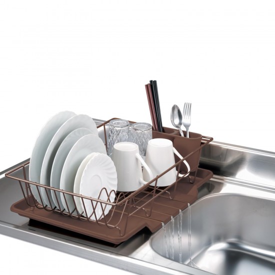 Shop quality Home Basics 3 Piece Rust-Resistant Vinyl Dish Drainer with Self-Draining Drip Tray, Brown in Kenya from vituzote.com Shop in-store or online and get countrywide delivery!