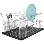 Home Basics Deluxe 2 Tier Dish Rack, Black