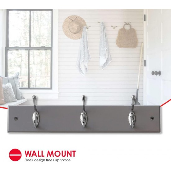 Shop quality Home Basics 3 Double Hook Wall Mounted Hanging Rack, Grey in Kenya from vituzote.com Shop in-store or online and get countrywide delivery!