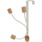 Home Basics Over The Door Hook with Wooden Accents, White