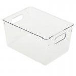 Home Basics Large Plastic Fridge Bin, Clear