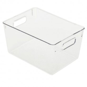 Home Basics Large Plastic Fridge Bin, Clear