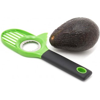 Home Basics 3-in-1 Avocado Slicer, Green