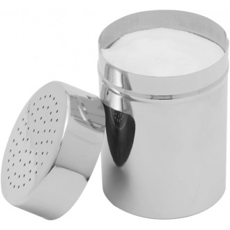 Home Basics Stainless Steel Dredge Condiment and Spice Shaker, Silver