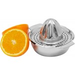 Home Basics Stainless Steel Manual Citrus Juicer with Strainer, 2 Pour Spouts & 8 oz Bowl, Chrome