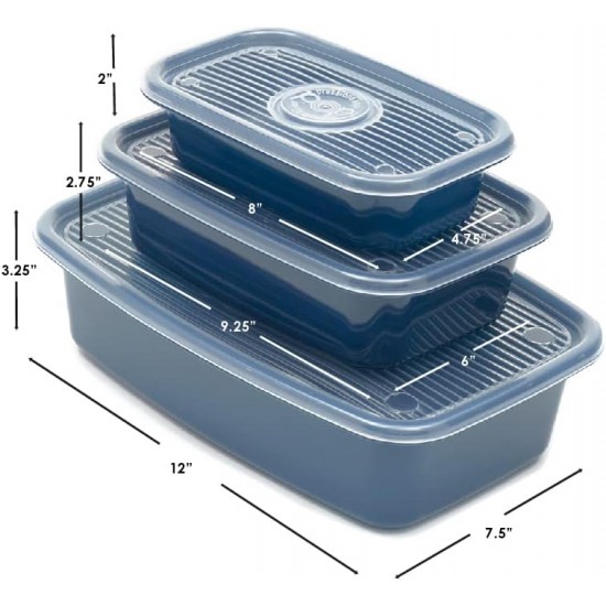 Shop quality Home Basics Plastic Rectangular Meal Prep Set of 3, Blue (  520ml, 1.2 Liters, and 2.7 Liters.) in Kenya from vituzote.com Shop in-store or online and get countrywide delivery!