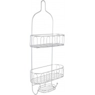 Home Basics Unity 2 Tier Shower Caddy with Bottom Hooks and Center Soap Dish Tray