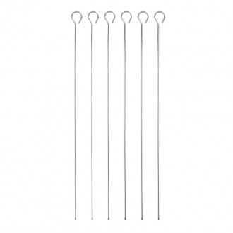 MasterClass Stainless Steel Flat Sided Skewers, Set of 6, 40cm