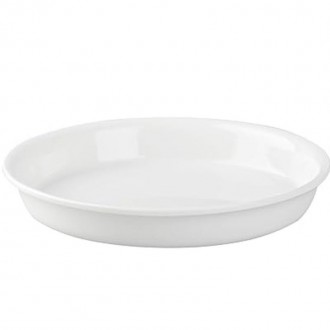 Patra Porcelain Round Deep Serving Platter, White, 38 cm