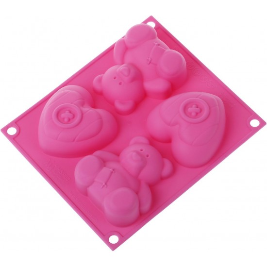 Shop quality SilikoMart Happy Sweetie Small Teddy Bear and Heart Shape Silicone Mould - Fuchsia in Kenya from vituzote.com Shop in-store or online and get countrywide delivery!