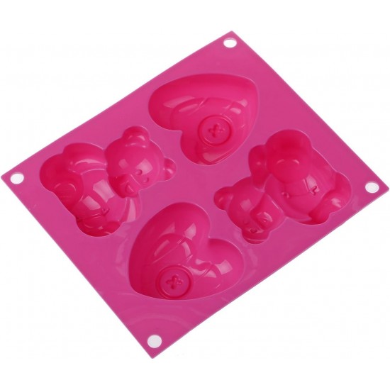 Shop quality SilikoMart Happy Sweetie Small Teddy Bear and Heart Shape Silicone Mould - Fuchsia in Kenya from vituzote.com Shop in-store or online and get countrywide delivery!