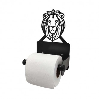 Zuri Lion Wall Toilet Roll Holder-Black  Made in Kenya