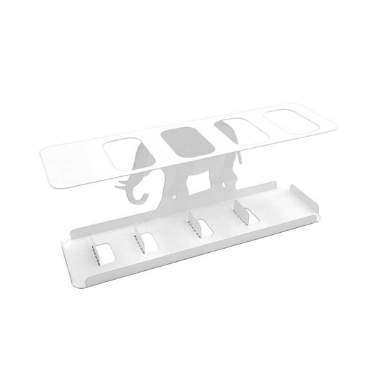 Zuri Elephant Remote Control Holder, White - Made In Kenya