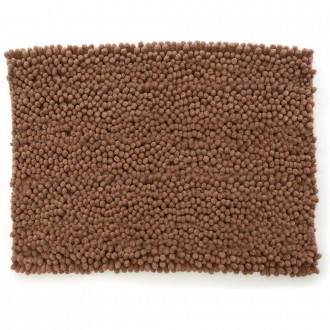 Kittrich Stephan Roberts Chenille Bath Mat Polyester, Sand Brown, 17''x24''