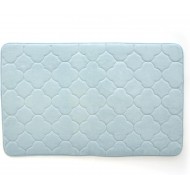 Kittrich Stephan Roberts Embroidered Memory Foam Bath Mat with Water Shield Technology, 17'' x 24'', Blue