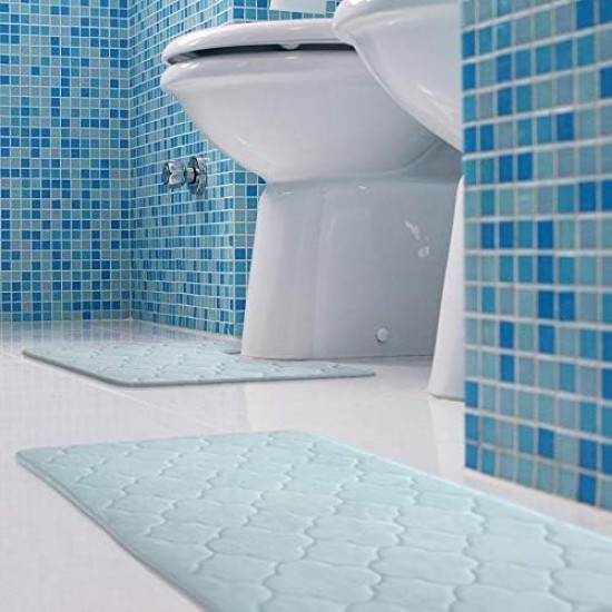 Shop quality Kittrich Stephan Roberts Embroidered Memory Foam Bath Mat with Water Shield Technology, 17   x 24  , Blue in Kenya from vituzote.com Shop in-store or online and get countrywide delivery!