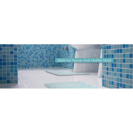 Shop quality Kittrich Stephan Roberts Embroidered Memory Foam Bath Mat with Water Shield Technology, 17   x 24  , Blue in Kenya from vituzote.com Shop in-store or online and get countrywide delivery!