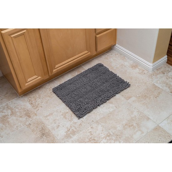 Shop quality Kittrich Stephan Roberts Plush Stripe Chenille Bath Mat, Gray 17" x 24" in Kenya from vituzote.com Shop in-store or online and get countrywide delivery!