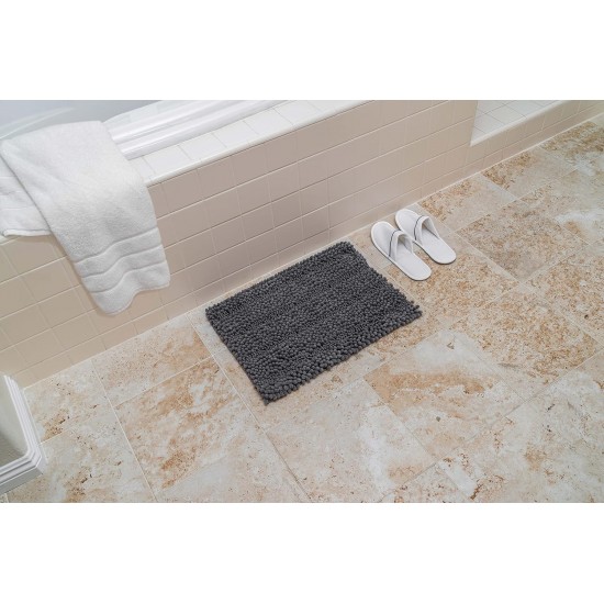 Shop quality Kittrich Stephan Roberts Plush Stripe Chenille Bath Mat, Gray 17" x 24" in Kenya from vituzote.com Shop in-store or online and get countrywide delivery!