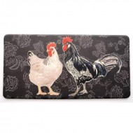 Kittrich Stephan Roberts Kitchen Anti-Fatigue Mats - Two Roosters, Black, 20" x 39", 1/2" thick