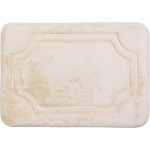 Kittrich Stephen Roberts Luxurious Memory Foam Bath Mat with Water Shield Technology, 17" x 24", Antique White