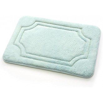 Kittrich Stephen Roberts Luxurious Memory Foam Bath Mat with Water Shield Technology, 17" x 24", Misty Blue