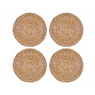 Creative Tops Water Hyacinth Pack Of 4 Round Placemats, 12 inches