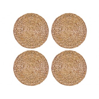 Creative Tops Water Hyacinth Pack Of 4 Round Placemats, 12 inches