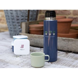 Bulb and Bloom‘Pottering in the Garden’ Navy Flask by Creative Tops,500ml 