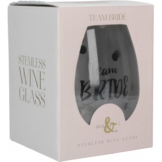 Creative Tops Ava & I Team Bride Stemless Wine Glass, 590 ml/20 fl oz.