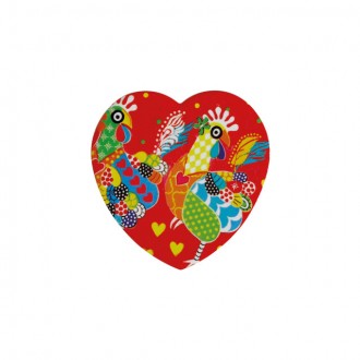 Maxwell & Williams Love Hearts Ceramic Chicken Dance Square Coaster, 10cm 