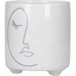 KitchenCraft Mini Ceramic Planter with Abstract Face Design