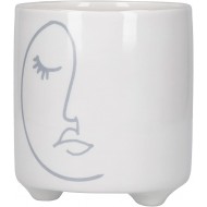 KitchenCraft Mini Ceramic Planter with Abstract Face Design