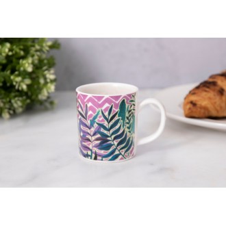 KitchenCraft Espresso Mug Exotic Leaves Design