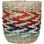 Kitchen Craft Woven Seagrass Planter with Rainbow Stripe Design