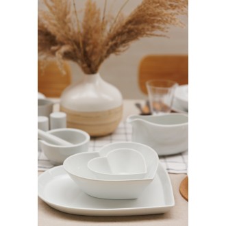 Mikasa Chalk Porcelain Heart Small Serving Bowl, 13cm, White