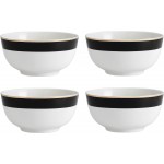 Mikasa Luxe Deco 4-Piece Fine China Cereal Bowl Set, 14cm, Gift Boxed