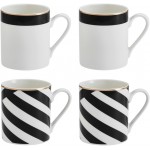 Mikasa Luxe Deco 4-Piece Fine China Mug Set, 380ml, Gift Boxed