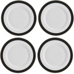 Mikasa Luxe Deco 4-Piece Fine China Dinner Plate Set of 4, 27.5cm, Gift Boxed