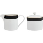 Mikasa Luxe Deco Fine China Sugar Pot and Creamer SET, 245ml, White, Gift Boxed