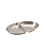 Neville GenWare Stainless Steel Two Division Oval Vegetable Dish 35cm/ 14" 