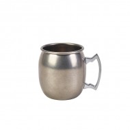 Neville Genware Vintage Stainless Steel Barrel Mug, 400 ml