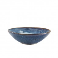 Neville Genware Terra Porcelain Aqua Blue Organic Bowl 22cm