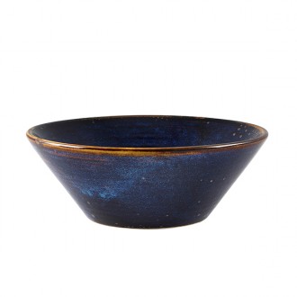 Neville Genware Terra Porcelain Aqua Blue Conical Bowl, 16cm