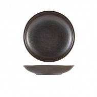 Neville Genware Terra Porcelain Black Deep Coupe Plate, 21cm 