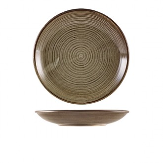 Neville Genware Terra Porcelain Grey Deep Coupe Plate, 25cm 