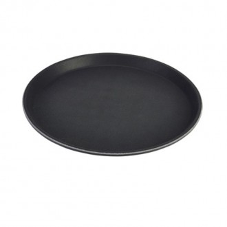 Neville Genware 14" Gengrip Non-Slip Round Tray, Black 